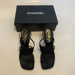 Chanel Logo Slingback Heels